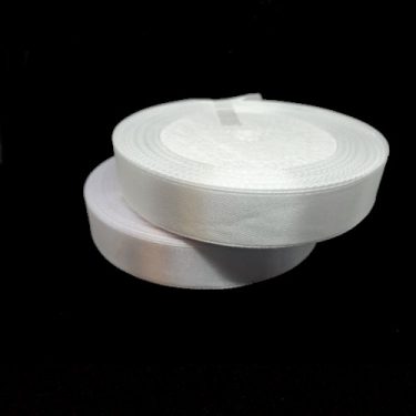Szatén szalag, Fehér 15 mm / 20 m